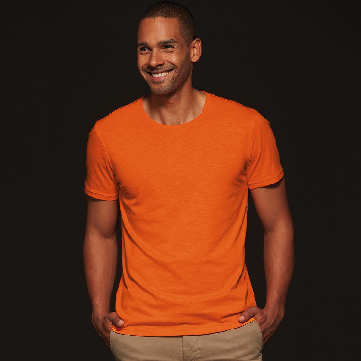 JN978-BASE-0-1200-0 T-SHIRT JAMES&NICHOLSON UOMO IN JERSEY FIAMMATO 100%COTONE - immagine 1