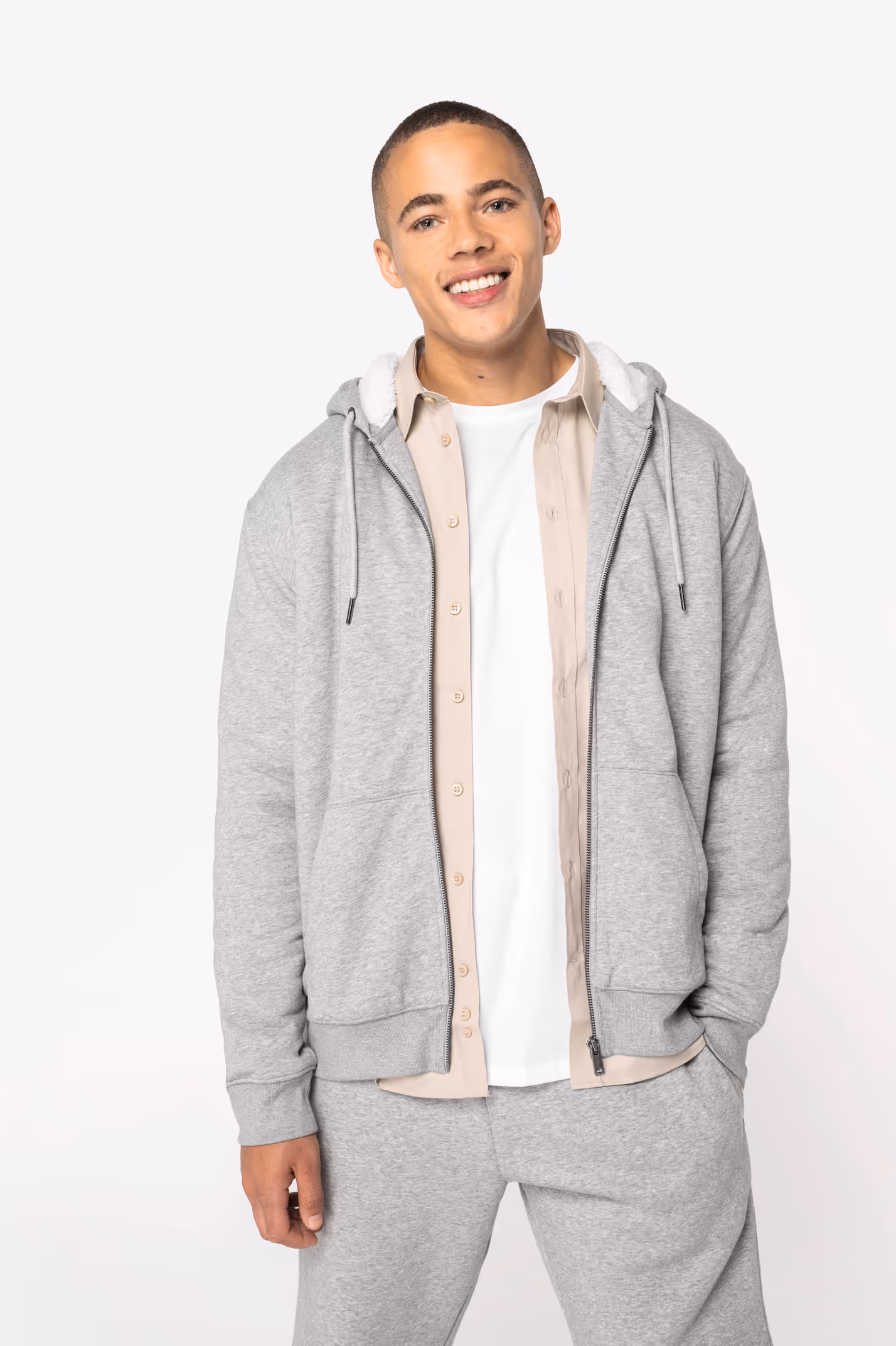 NS460-19_2026.jpg NS460 - Felpa unisex ecosostenibile con zip foderata in sherpa - immagine 1