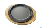 Professional Think-Piatto Tondo Ghisa CM 31 (INT. CM.27) Con Base Legno CM 37X32,8